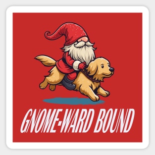 Gnomeward Bound - Dog and Gnome Holiday Tee Sticker